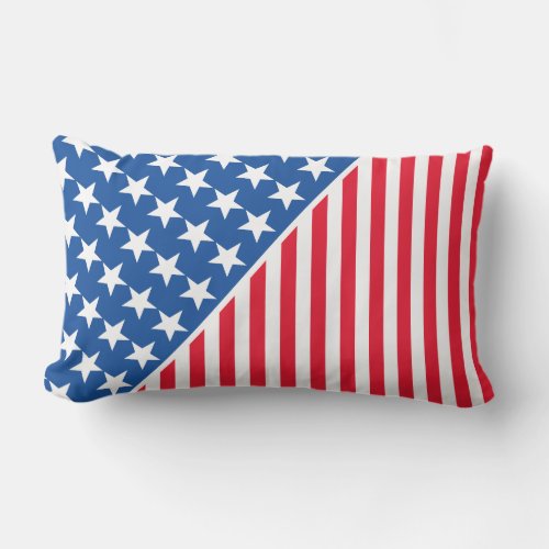 Outdoor Throw Pillow_Patriotic Stars  Stripes  Ou Lumbar Pillow