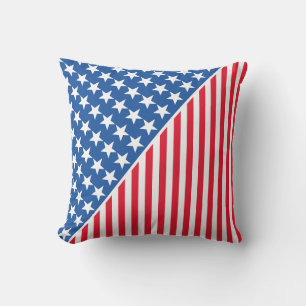 Outdoor Throw Pillow-Patriotic Stars & Stripes Ou Pillow