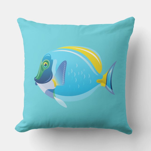 Outdoor Throw Pillow-Tropical Fish Outdoor Pillow (Front)