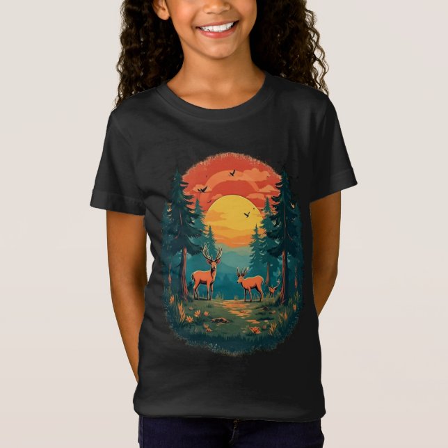 Outdoor Tree Nature Lover Wildlife Retro Forest T-Shirt (Front)