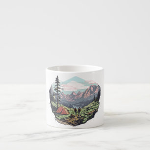 Outdoor unique, retro/vintage graphic espresso cup