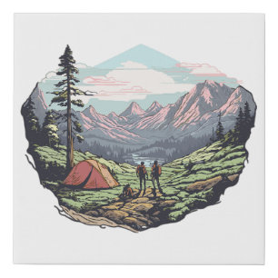 Outdoor unique, retro/vintage graphic faux canvas print