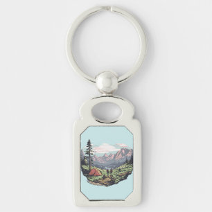 Outdoor unique, retro/vintage graphic keychain