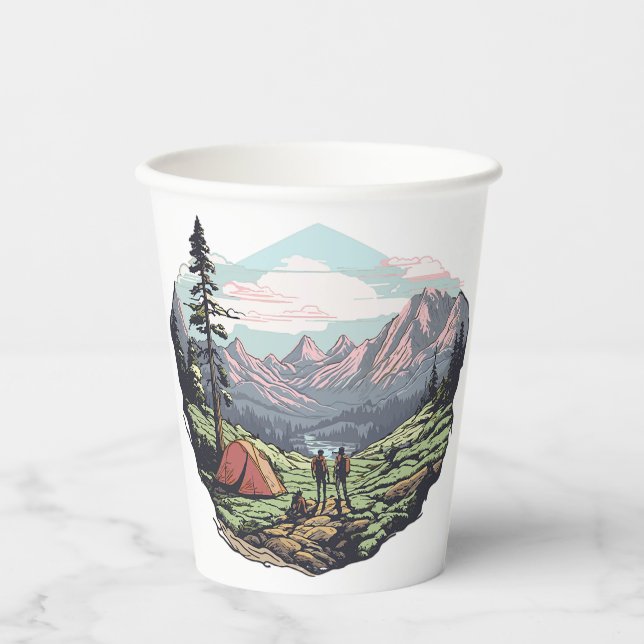 Outdoor unique, retro/vintage graphic paper cups (Front)