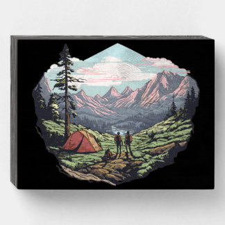 Outdoor unique, retro/vintage graphic wooden box sign