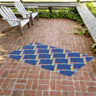 Outdoor Unity Rug, Deep Blue 6'x4' Rug