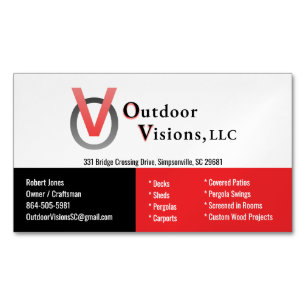 Outdoor Visions, LLC  Original Magnetic  Business Card Magnet