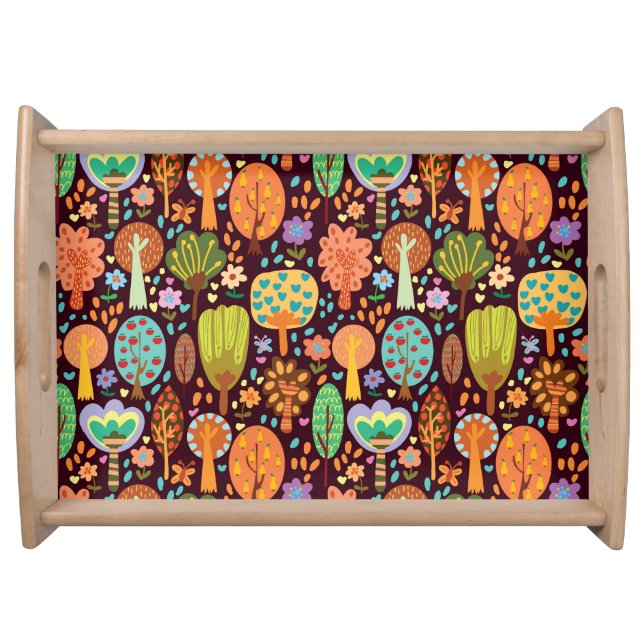 Outdoor Wallpaper Seamless Texture Serving Tray (Front)