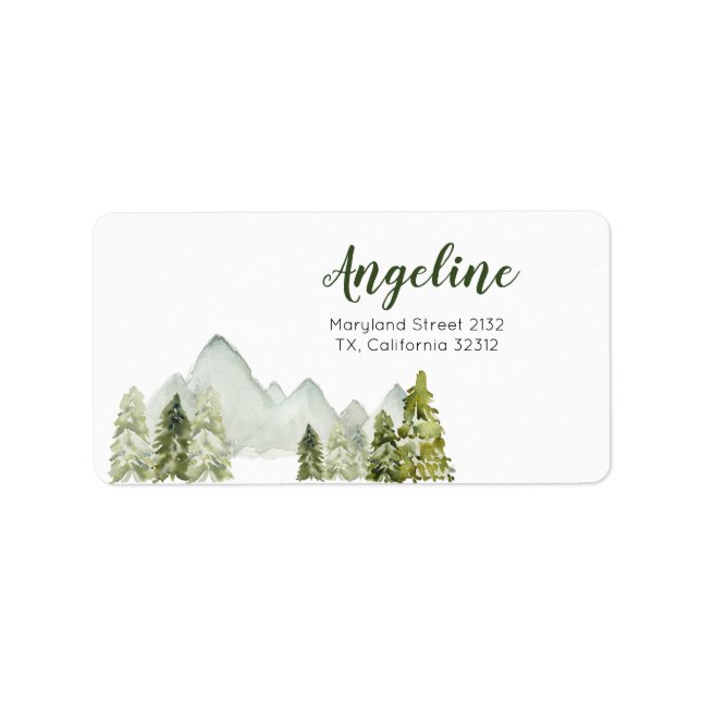 Outdoor Watercolor Camper Address Label (Front)
