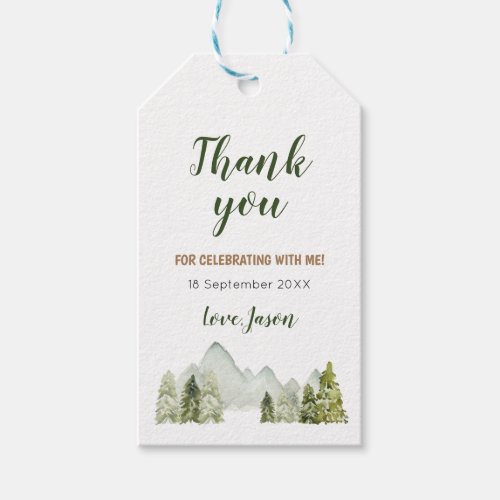 Outdoor Watercolor camper Thank You Tag Gift Tags