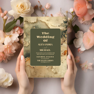  Outdoor Watercolor Map Travel Wedding Invitation