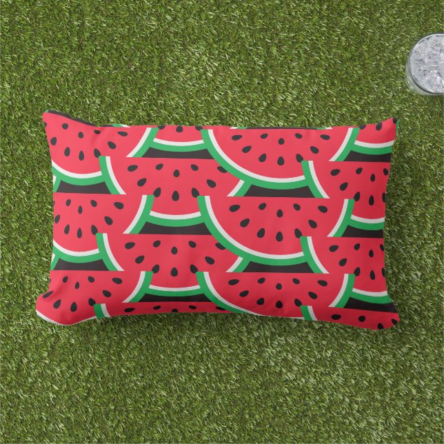 Outdoor Watermelon Throw Pillow (Grass)
