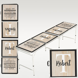 Outdoor Wedding Fun Drinking Game Monogrammed Beer Pong Table