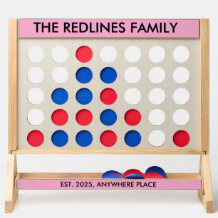 Outdoor wedding lawn game giant personalised fast four