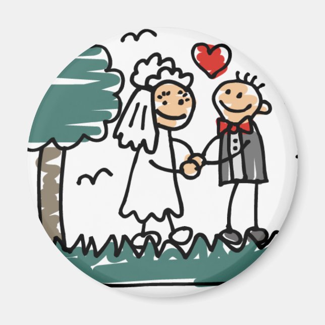 Outdoor Wedding Outside Nature Green Wedding Magnet (Front)