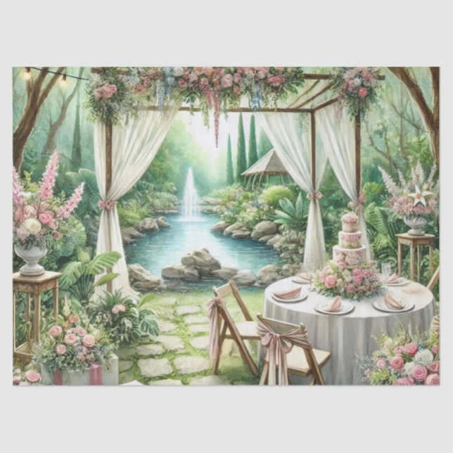 Outdoor Wedding Reception Elegant Decoupage Tissue Paper (Front)