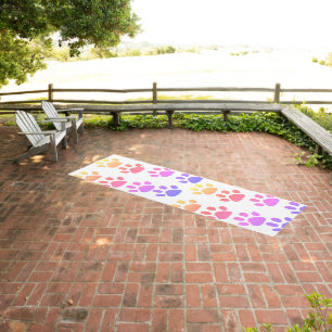 Outdoor Whimsical Rug Runner - Doggy Footprints