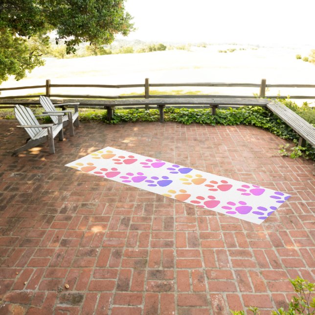 Outdoor Whimsical Rug Runner - Doggy Footprints (Insitu (Outdoor 3))