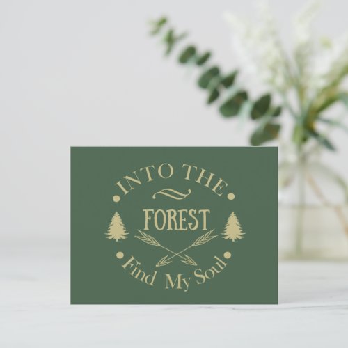 Outdoor wild nature Pine trees in the forest Holiday Postcard