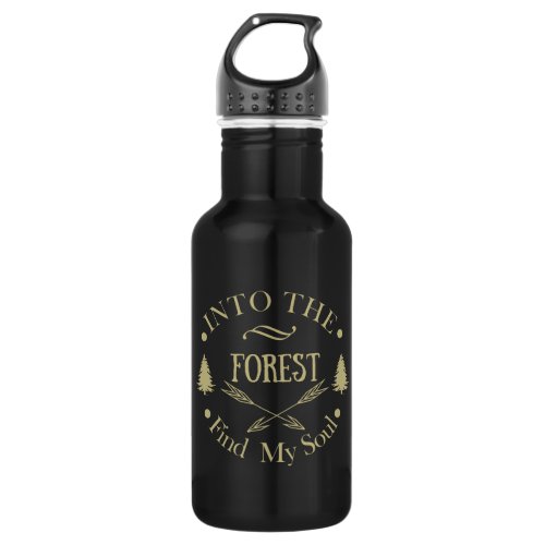 Outdoor wild nature Pine trees in the forest Stainless Steel Water Bottle