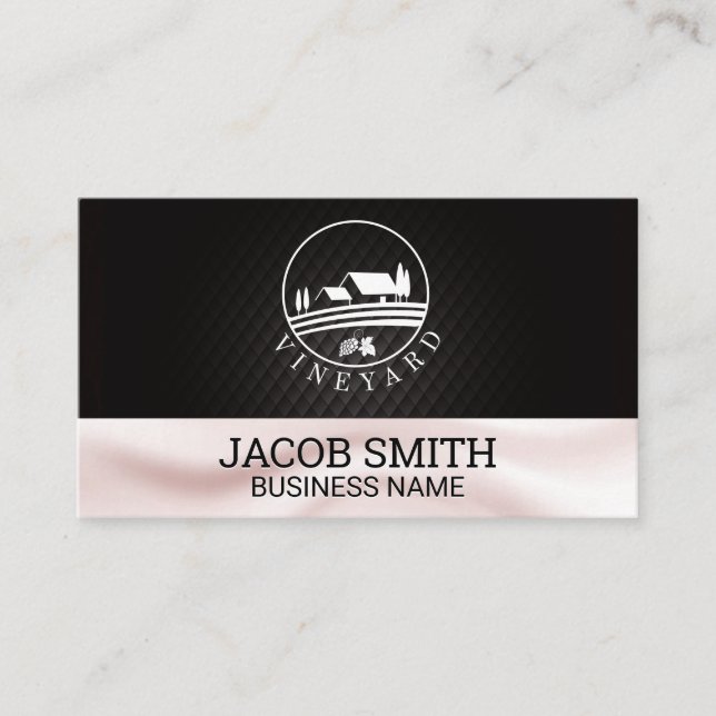 Outdoor Wine | Silk Drapery Background Business Card (Front)