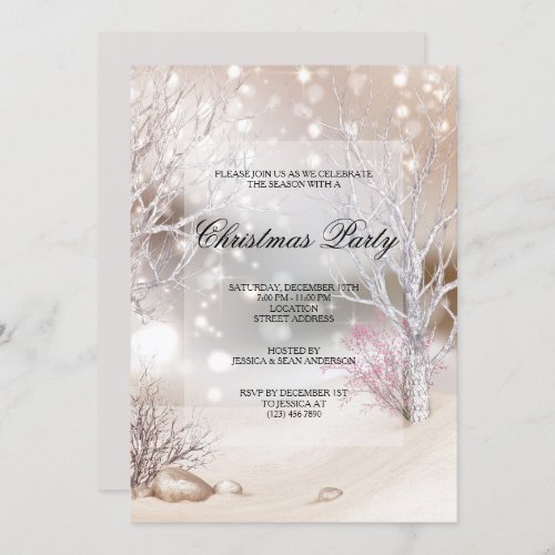 Outdoor Winters Scene Christmas Party Invitation