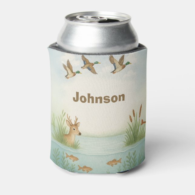 Outdoor Woodland Wildlife Can Cooler (Can Back)