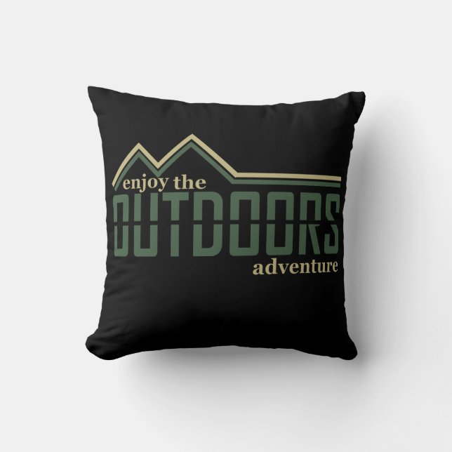 Outdoors adventure throw pillow (Front)