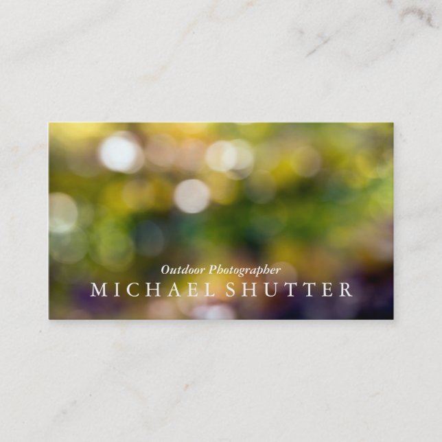 Outdoors Bokeh Business Card (Front)