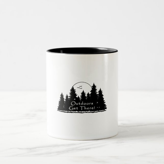 Outdoors Get There -Black Two-Tone Coffee Mug (Center)