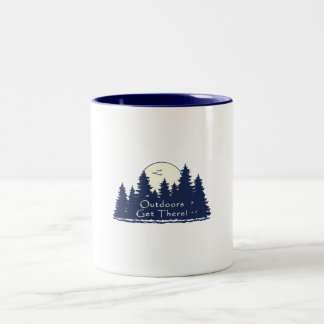 Outdoors Get There Blue Two-Tone Coffee Mug