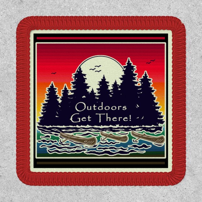 Outdoors Get There Canoes   Patch (Front)