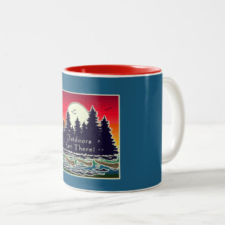 Outdoors Get There Canoes Two-Tone Coffee Mug