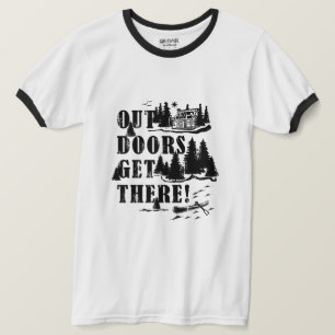 Outdoors Get There! Collage  T-Shirt
