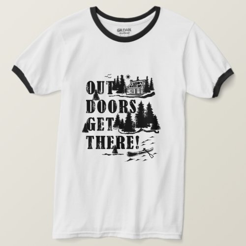 Outdoors Get There Collage  T_Shirt