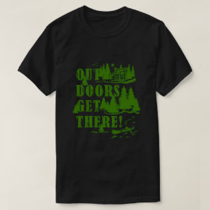 Outdoors Get There! Green Collage T-Shirt