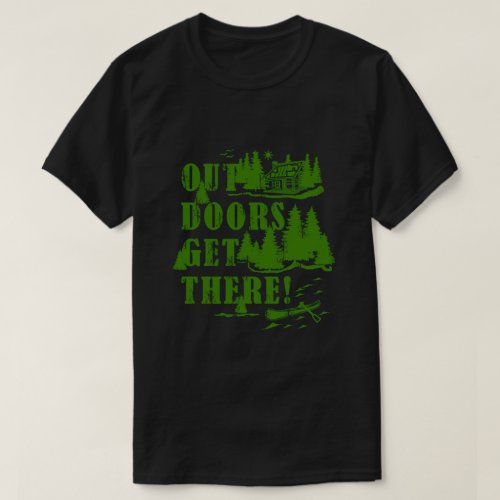 Outdoors Get There Green Collage T_Shirt