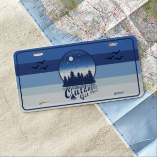 Outdoors Get There Moon License Plate