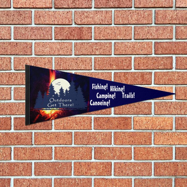 Outdoors Get There Pennant Flag (Front)