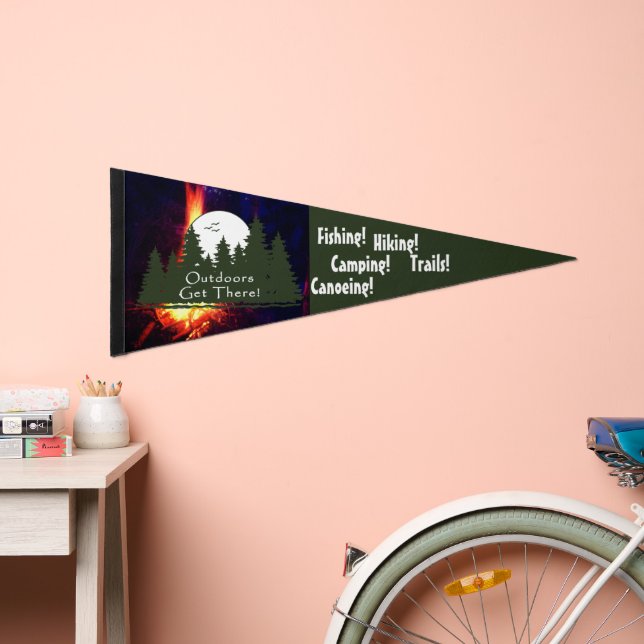 Outdoors Get There Pennant Flag (Front)