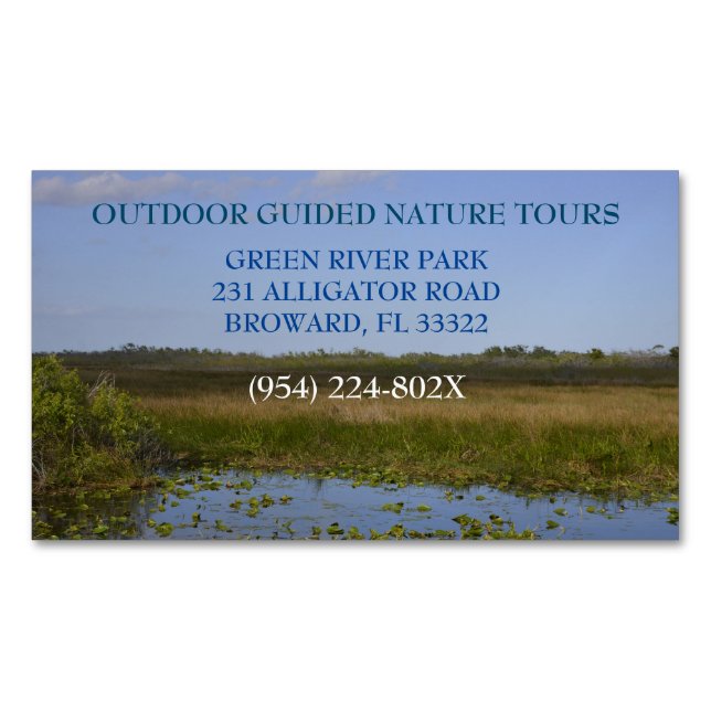  Outdoors Guided Nature Tour Hiking Camping  Business Card Magnet (Front)