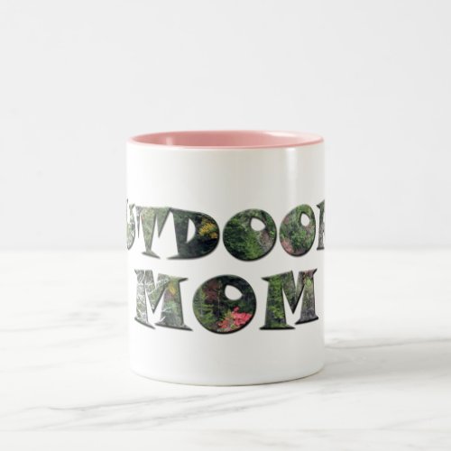 Outdoors Mom in real Camo Two_Tone Coffee Mug