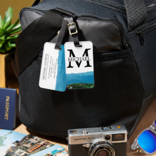 outdoors mountain Traveler blue custom personalize Luggage Tag