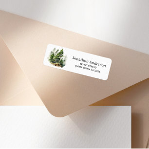Outdoors Pine Tree Woods Address Label