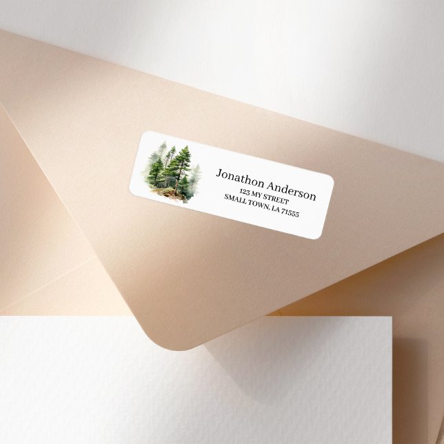 Outdoors Pine Tree Woods Address Label (Creator Uploaded)