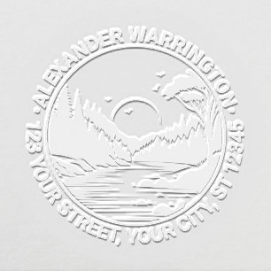 Outdoors: River Stream Trees Sun Name Ret Address Embosser