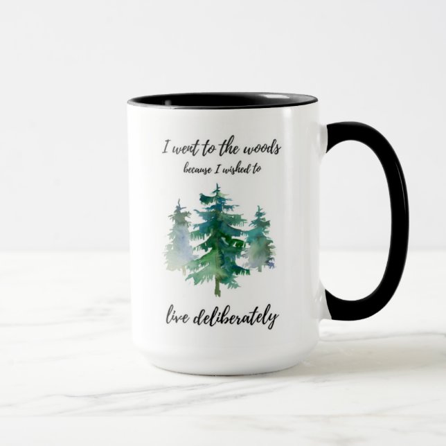 Outdoors Rustic Travel Quote Watercolor Coffee Mug (Right)