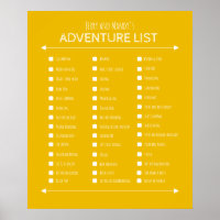 Outdoorsey couple's gift bucket list poster