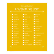 Outdoorsey couple's gift bucket list poster