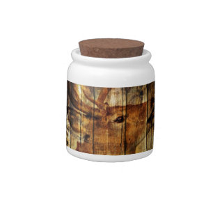 Outdoorsman primitive barn wood whitetail deer candy jar